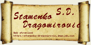 Stamenko Dragomirović vizit kartica